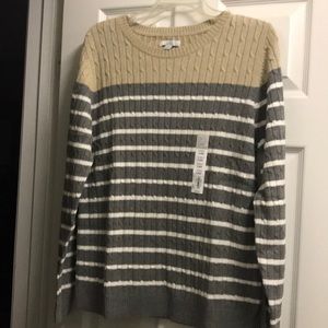 Stripe cable knit sweater